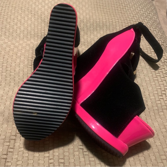 Peep Toe Platform Wedge Sandals Ankle Strap Zipper High Heels Party Shoes - Picture 8 of 10